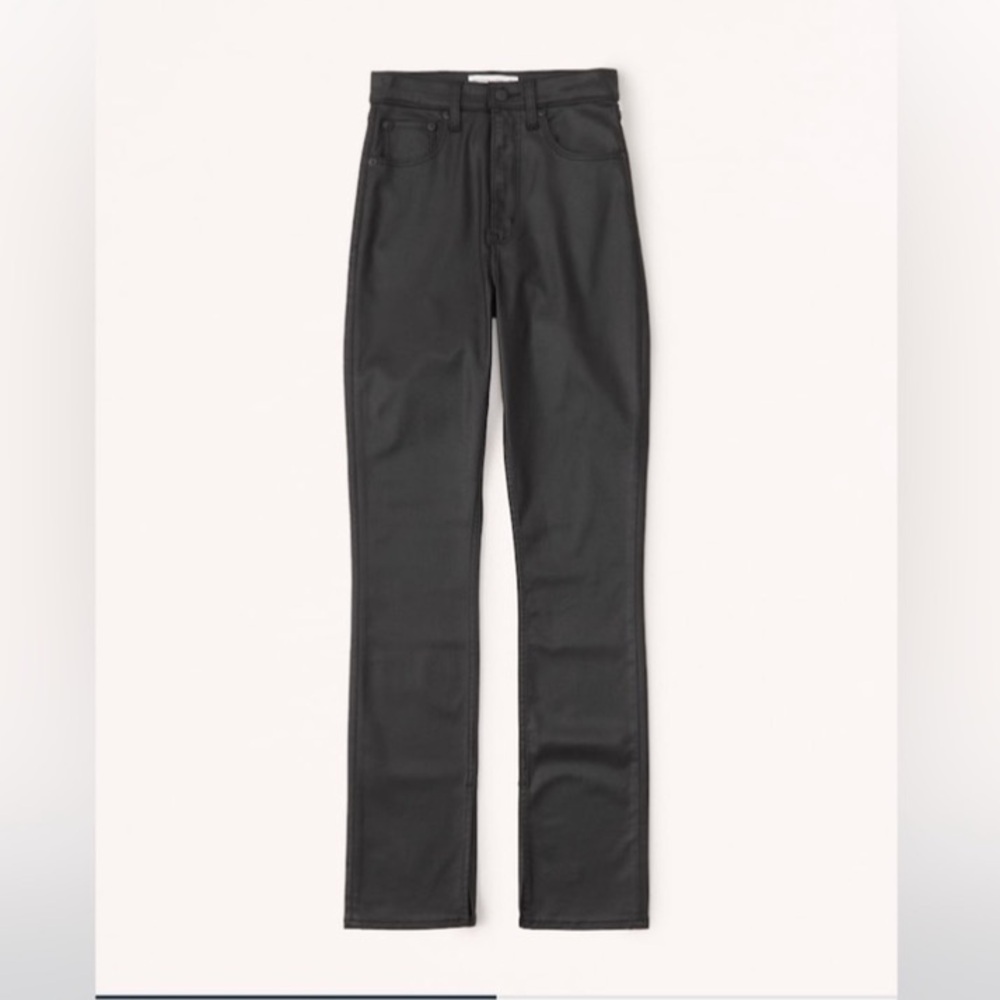 NWOT Abercrombie & Fitch 90s slim straight ultra high rise leather flair pants